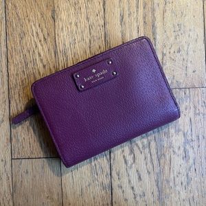 Kate spade bifold wallet cranberry color